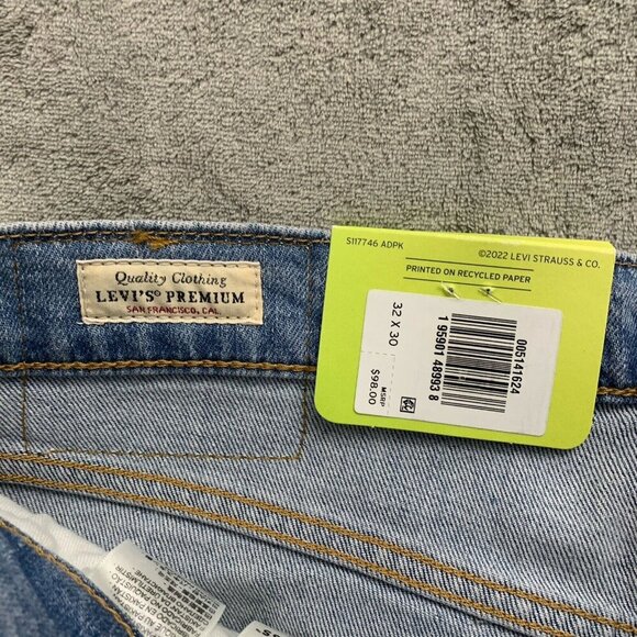 Levis 514 Jeans Mens 32x30 Straight Blue Light Wash Denim Stretch Casual Flex - Picture 9 of 13